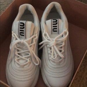 Miu Miu white crystal sneaker 36.5